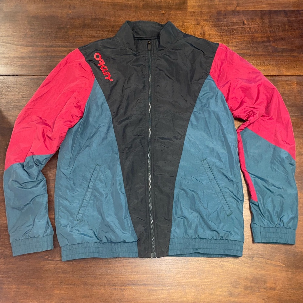 Oakley Black and Red Windbreaker Jacket